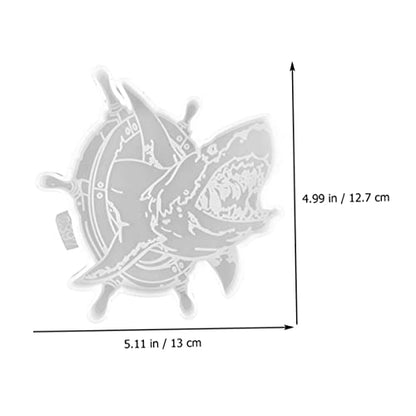 SEWACC Shark Shape DIY Coaster Mold Silicone Cup Mat Making Mold for Custom Resin Crafting and Easy to Use and for Unique Home Decor