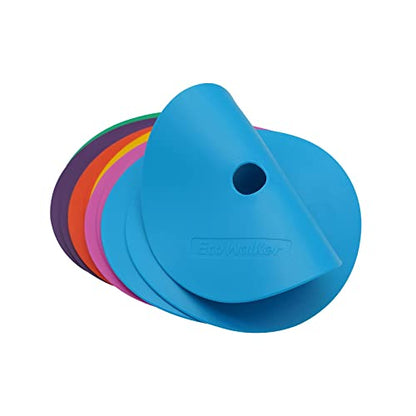 6inch Non-Skid Flat Cone Spot Markers for Sports Speed Agility Training - style: With hole