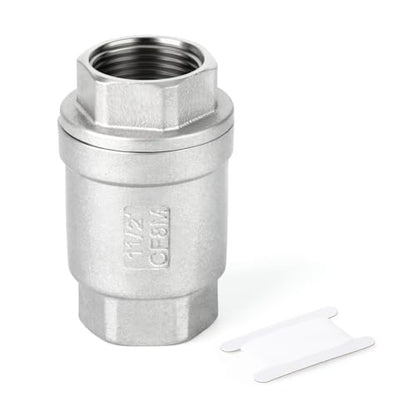 1PCS 304 Stainless Steel 1-1/2" Female Vertical Check Valve，Backflow Prevention, One Way Spring Check Valves CF8 WOG 1000 - size: 1-1/2"(Vertical)