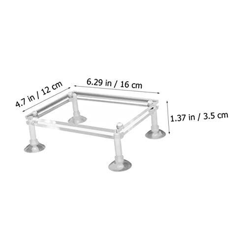 Happyyami Submersible Pump Shockproof Rack Medium Acrylic Water Pump Bracket Double Design for Fish Tank and Aquarium Use - size: 12X10X3.5CM