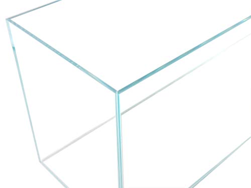 Low Iron Ultra Clear Crystal Bookshelf Aquarium with Foam Leveling Mat – Rimless Aquariums with 45-Degree Beveled Edge, Peninsula Style – for Fish and Corals – 11 Gallon Capacity