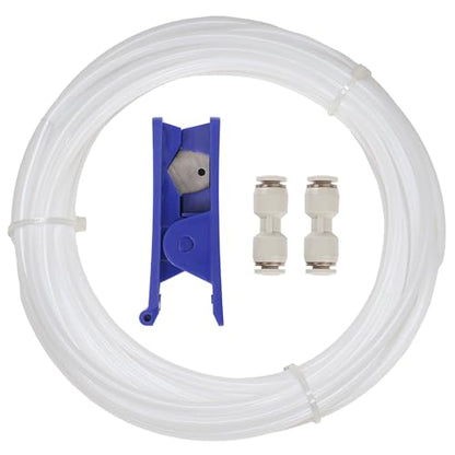 Sovol PTFE Tube 2.5mm ID 4mm OD, Length 5M/16.4ft, with 2 Couplers & Tubing Cutter for Bambu lab X1/ X1C/ P1P/ P1S/ A1/ A1 Mini, Prusa MMU3, Creality K1 Max/Ender 3 V3 & Direct Drive 3D Printer, White - size: 5 Meter (White)