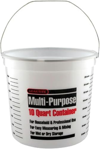 Leaktite 10 Qt. Clear Plastic Bucket with Measuring Increments - 1 Each