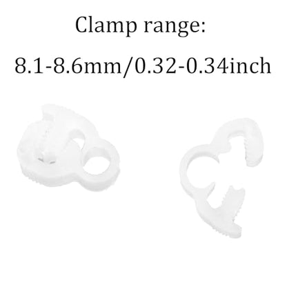 30Pcs 5/16” Double Gripping Nylon Hose Clamps, Snap Grip Plastic Hose Clamps (8.1-8.6mm), Heavy Duty Adjustable Ratcheting Clamps for Plumbing, Automotive (White) - size: 5/16” (8.1-8.6mm)