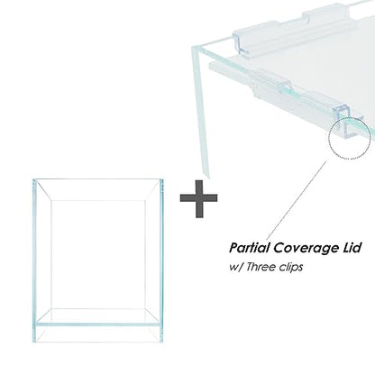 Nano Tall Rimless Aquarium Low Iron Frameless Fish Tank, Extra Clear with Floating Air Style, for Aquariums or Terrariums - size: 2.3 GAL 7.9x7.9x9.8 in