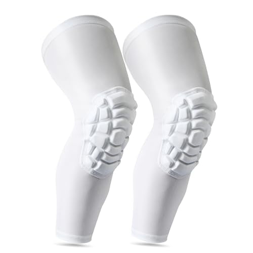 Knee Pads Compression Leg Sleeve Wrestling Volleyball Football Knee Pads, Knee Compression Sleeve for Youth Adult, 1 pair of Knee Sleeves ((#1) White-2pcs,XSmall) - color: (#1) White-2pcs, size: X-Small