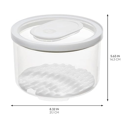 iDesign Round Fridge Produce Bin with Removable Drainage Tray and Lid - Set of 4 - Clear - size: Round- Large, style: Pack of 4