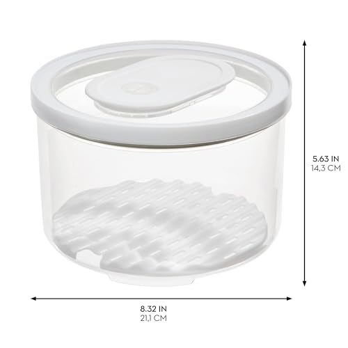 iDesign Round Fridge Produce Bin with Removable Drainage Tray and Lid - Set of 2 - Clear - size: Round- Large, style: Pack of 2