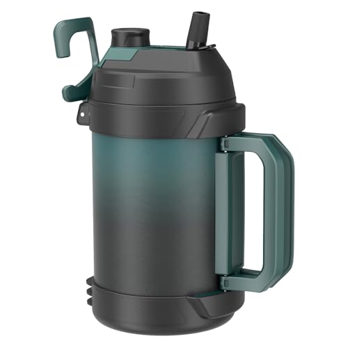 Zukro 1 Gallon Insulated 18/8 Stainless Steel Water Jug, Keep Cold 48 Hrs - color: Gradient Cyan
