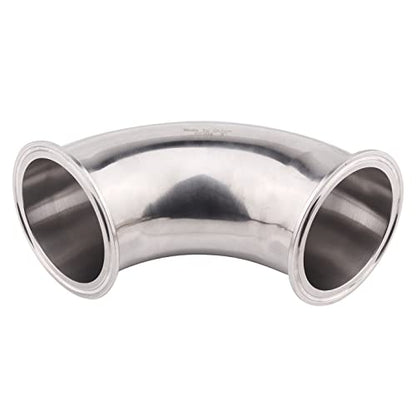 DERNORD Sanitary Ferrule Elbow 90 Degree Pipe Fitting with 2 Piece Silicone Gasket SS304 Tri Clamp (3" Tube OD) - size: 3" Tube OD, style: Pack of 1