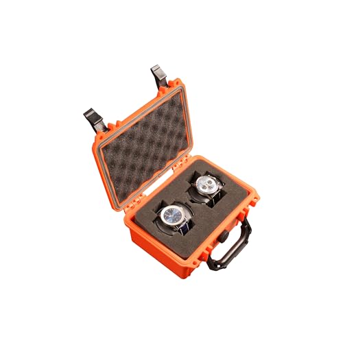 MEIJIA Portable All Weather IP67 Waterproof Protective Case, Hard Case,Camera Case With Customizable Foam,Fit Use of Drones, Cameras,Equipments, 8.12”x6.56”x 3.56” (Orange)