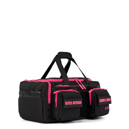 WOLFpak 30L Perfect Duffle Bag - Sports Tactical Gym Bag (Neon Pink) | Laptop Pouch, MOLLE Compatible, Padded Straps, 1000D Waterproof Fabric, Dual Cup Holders, Military Grade - color: Neon Pink