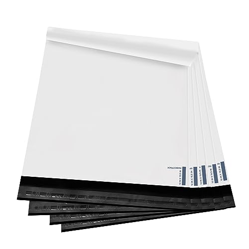 Poly Mailers Shipping Envelope Self Sealing Bags (12x15.5 100pc) (PM100), White - size: 12" x 15.5" 100pcs