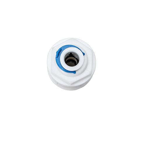1/4" RO Water Tube Bulkhead Connector Push Quick Connect for RO Water Reverse Osmosis System (Pack of 12) (white)