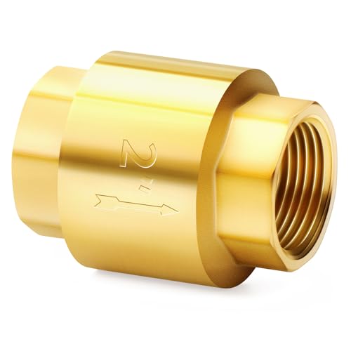 ChillWaves Brass In-Line Spring Check Valve 2" NPT Female Thread, One-Way Non-return Vertical Check Valve for Backflow Prevention(1-PACK) - size: 2" FNPT, style: PACK OF 1