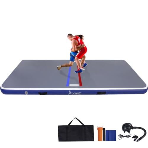 Inflatable Wrestling Mat 13FT/10FT/5FT, Portable Jiu Jitsu Mats Wrestling Mat for Home, Outdoor or Indoor Training Mat for Water Yoga, Gymnastics, BJJ, MMA - size: 10FTx5FT×4inch