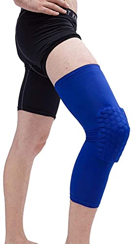 Breathable Basketball Shooting Sport Safety Kneepad Honeycomb Pad Bumper Brace Kneelet Protective Knee pads rodilleras - color: Blue, size: Medium