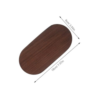 Walnut Wood Display Base Oval Pedestal Stand 9x18x1cm Solid Hardwood Tray for Home Decoration Perfume Holder and Car Ornament Showcase
