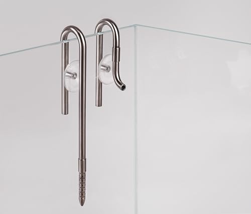 304 Stainless Steel Lily Pipes with Clamps for Rimless Glass Aquarium, Inflow and Outflow Set (Pipe Diameter 6mm) - size: ID/OD=4/6mm