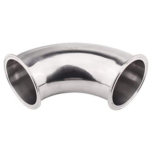 DERNORD Sanitary Ferrule Elbow 90 Degree Pipe Fitting with Silicone Gaskets SS304 Tri Clamp (4" Tube OD) - size: 4" Tube OD, style: Pack of 1