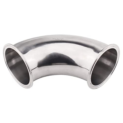 DERNORD Sanitary Ferrule Elbow 90 Degree Pipe Fitting with Silicone Gaskets SS304 Tri Clamp (4" Tube OD) - size: 4" Tube OD, style: Pack of 1