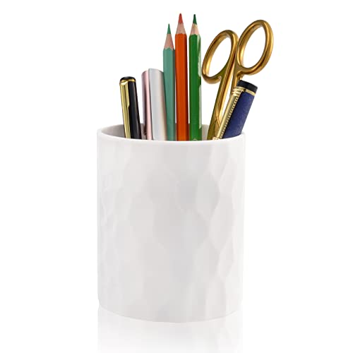 Pen Holder,Nordic Style Silicone Waterproof Pencil Holder for Desk Simple&Modern Minimalist Makeup Organizer Multifunctional Office Supplies for Home,Kids and School (White) - color: White
