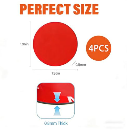 Adhesive Sticky Pads for Dash Cam, Heat Resistant Double-Sided Sticker Replacement for Suction Cup Car Mounts, Ensures Secure Hold for GPS with 4 Adhesion Promoter (4Pcs Round)