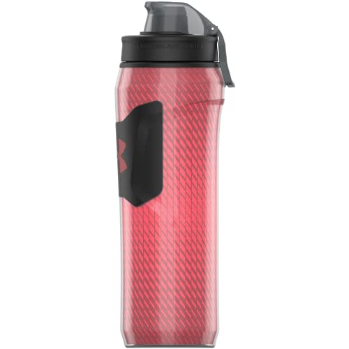 Under Armour 28oz Playmaker Squeeze Insulated 2 - Sports Water Jug, Leak Resistant for Baseball, Football & More, Red Dash - color: Red Dash