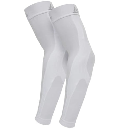 B-Driven Sports Medical Compression Arm Sleeves 20-30 mmHg Athletic Pair - color: White, size: XX-Large
