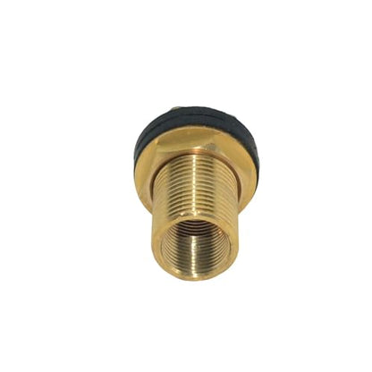 VARMHUS Solid Brass Bulkhead Fitting,2 Rubber Seal Washers, NPT Female to NPT Male Thread Water Tank Connector for Rain Barrels Aquariums (1PC 1/2" Female 3/8" Male) - size: 1PC 1/2" Female 3/8" Male