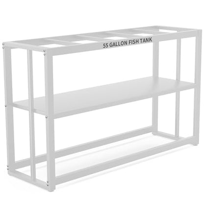 55-75 Gallon Fish Tank Stand with Storage Shelf, 48.5 x14.9 x 29.2 Inch Aquarium Stand, Turtle Tank, Reptile Terrariums and Breeder Tank Stand,980LBS Capacity, White