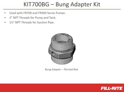 Fill-Rite KIT700BG Kit, Inlet Bung 700 & 300 Series - style: 300 & 700 Bung Adaptor