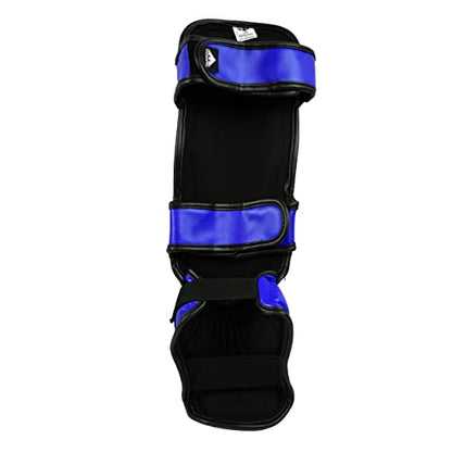 PFG Classic Shin Instep Guard for Boxing MMA Muay Thai Training - color: Blue, size: Small-Medium