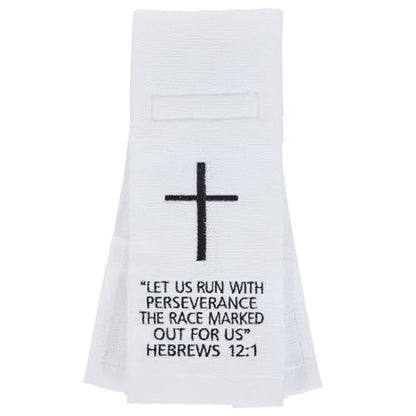 Christian Cross Football Towel Cotton,White Quarterback Qb Sports Towels,Bible Verse Football Towels for Football Jesus Faith - color: Hebrews 12:1