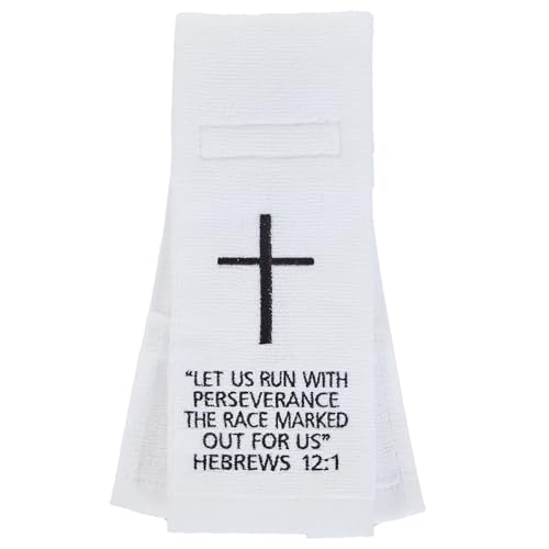 Christian Cross Football Towel Cotton,White Quarterback Qb Sports Towels,Bible Verse Football Towels for Football Jesus Faith - color: Hebrews 12:1