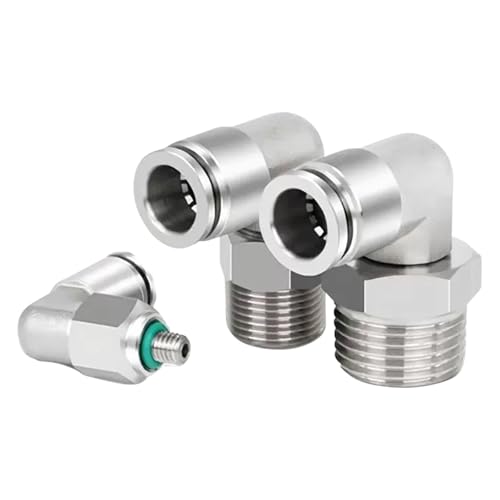 PNEUMATIC 304 Stainless Steel Male Elbow 1/2 Inch Tube OD x 1/2 Inch NPT Thread 90 Push to Connect Tube Fitting (Pack of 2) - size: 1/2"OD x 1/2"NPT
