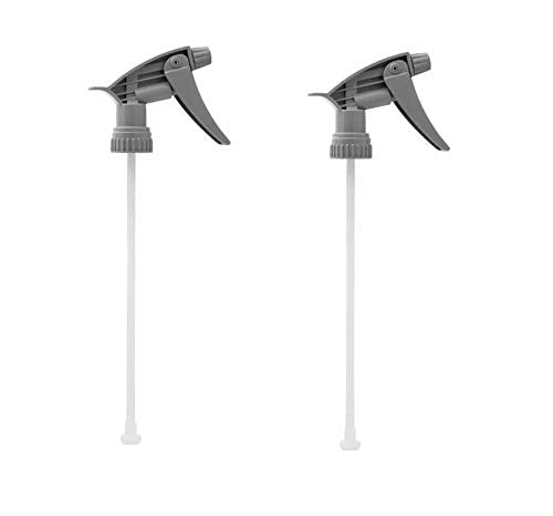 Replacement Trigger Sprayer Replacement for 32 oz Bottles – 28-400 Neck, 9.5" Dip Tube, High Output, Adjustable Nozzle – Gray Heavy-Duty (Pack of 10)