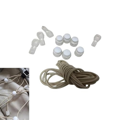 4 Set Backpack Extension Bungee Cord with Mount Buckles Elastic Shock Cord Net Pocket for Hiking Backpack Travel Backpack Laptop Backpack Helmet Balls Shoes Tent Towel Camping Gear Water Bottle