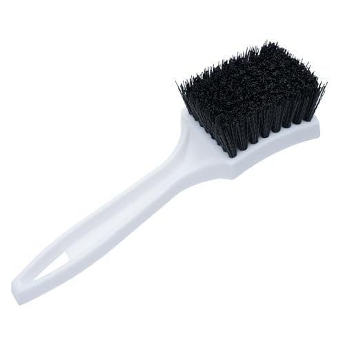 Nanoskin 8.5-Inch Deep Clean Stiff Scrub Brush for Carpets & Floor Mats, Black Nylon - Professional Automotive Detailing, Home Carpet Scrubber, Easy Grip Handle, High-Performance Cleaning Accessory - color: Black and White, size: 8.5"