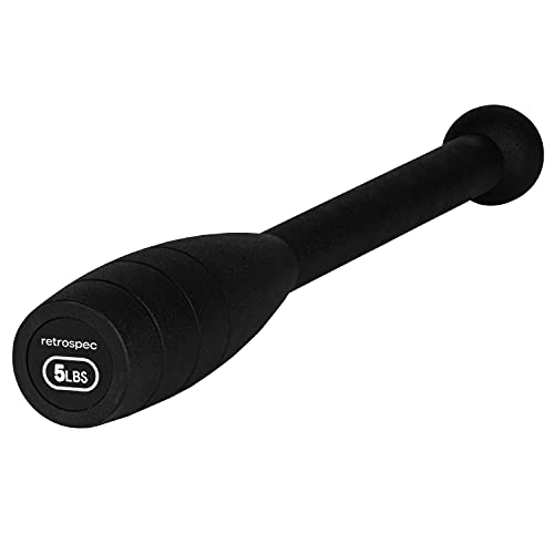 Retrospec Grip Steel Club Strength Training, Rehabilitation, Stretching, Conditioning and Rotational Training - Options for Women & Men - style: 5 lbs