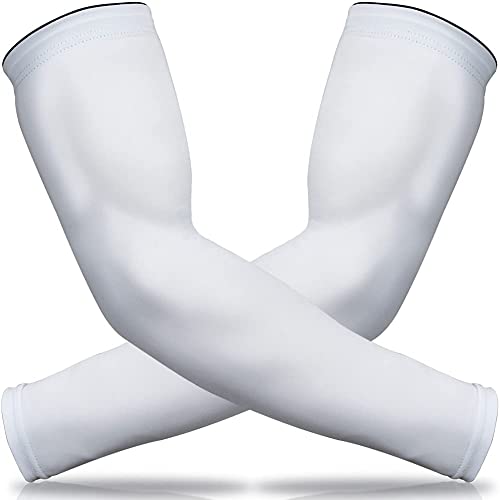beister UV Protection Arm Sleeves for Men & Women, UPF 61+ Cooling Cover - color: White, size: Large