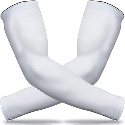 beister UV Protection Arm Sleeves for Men & Women, UPF 61+ Cooling Cover - color: White, size: Large