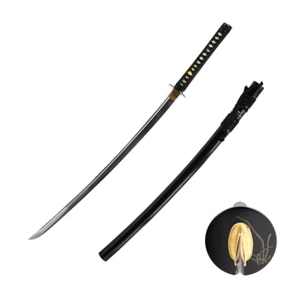 Katana Samurai Sword for Display, Hand Forged Full Tang 1045 Carbon Steel - style: Narcissus