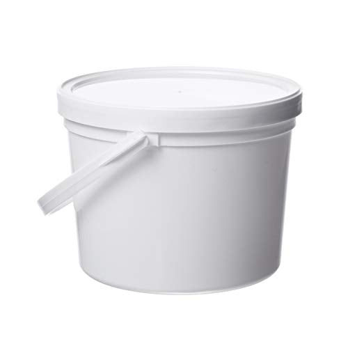 Pail with Handle, Polypropylene, 1.5 Quart, White, 10 Piece - color: White