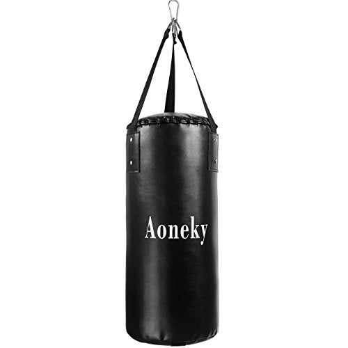 Aoneky Leather Unfilled Punching Bag for Beginners - Karate Kicking Bag, Small Hanging Boxing Bag, Mini Kickboxing Bag