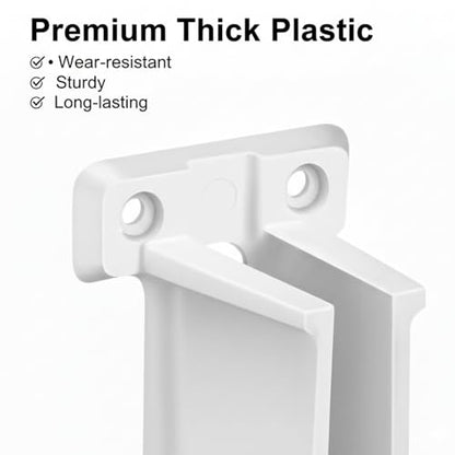2 Pcs White Plastic Wire End Shelf Brackets，Wall Mount Closet Shelf Brackets, Shelf Support Brackets for Closets Cabinets with Expansion Screws Wire Shelving Accessories