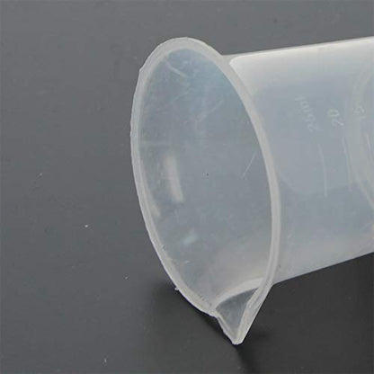Othmro 2Pcs Kitchen Lab 25mL Plastic Measuring Cup Jug Pour Spout Container Baking Tool Measuring Cup Labs PP Graduated Beakers - color: 25ml 2Pcs