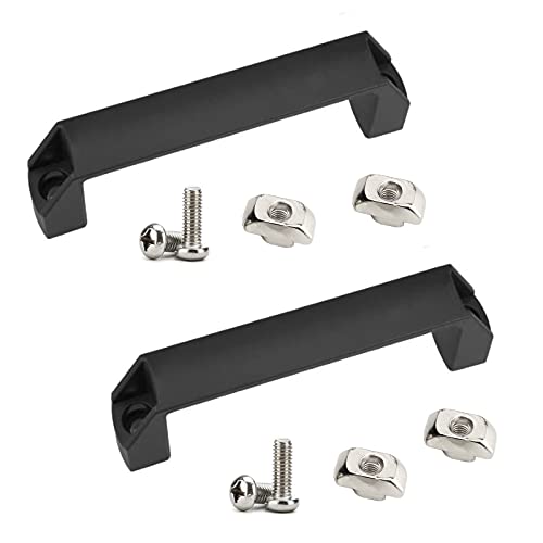 2pcs Pull Handles Black Plastic,for Luggage Mechanical Equipment, with M8x25 Mounting Screws and Nuts,Hole Centers 120mm/4Inch