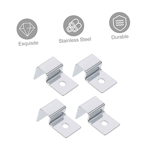 Kisangel 16pcs Stainless Steel Fish Tank Lid Holder Clips for Aquarium Glass Sturdy Support Brackets Practical Accessories for Fish Tank Supplies Elegant Design