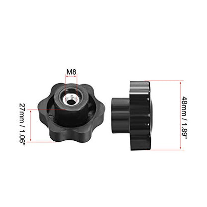 uxcell Clamping Handle Screw Knobs Handle M8 Threaded Through Hole Star-Shape.5pcs